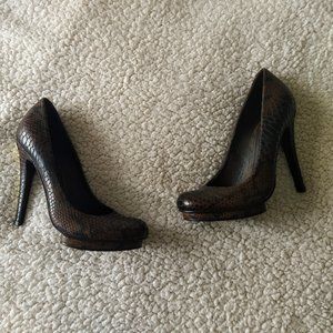 Tory Burch Jude Snakeskin Leather Heels